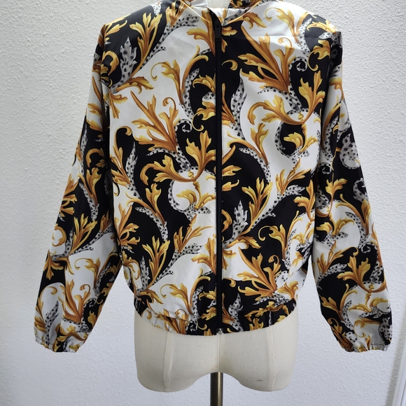 Versace Black and Gold Baroque Bomber Jacket - Picture 1 of 5